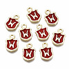 Alloy Enamel Charms ENAM-T012-03W-RS-1