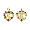 Brass Micro Pave Cubic Zirconia Pendants KK-C092-24L-G-1