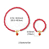2Pcs 2 Styles ABS Plastic Imitation Pearl Necklaces & Bracelets Sets for Women SJEW-FS00006-3