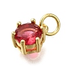 Brass Pave Cubic Zirconia Pendants KK-V002-23G-02-2