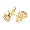Brass Micro Pave Clear Cubic Zirconia Charms KK-Q085-02H-G-2