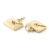 Rack Plating Brass Charms with Jump Ring X-KK-F852-23G-2