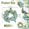 2Pcs Cloth Artificial Leaf Candle Rings Wreath AJEW-SP0004-47C-2