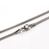 Tarnish Resistant 304 Stainless Steel Snake Chain Necklaces STAS-M174-018P-C-1