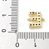 Brass Micro Pave Clear Cubic Zirconia Letter Links Connector Charms KK-I382-07G-E-3