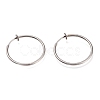 Tarnish Resistant 304 Stainless Steel Retractable Clip-on Hoop Earrings STAS-O135-01G-1