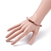 Natural Wenge Wood & Gemstone Round Beaded Stretch Bracelet for Women BJEW-JB07544-5