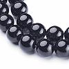 Natural Black Onyx Round Beads Strands GSR12mmC097-2