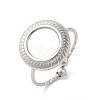 Non-Tarnish 304 Stainless Steel Open Cuff Ring Component STAS-E180-09P-1