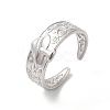 Non-Tarnish 304 Stainless Steel Mushroom Open Cuff Ring for Women RJEW-K245-29P-3