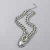 Alloy Heart Pendant Double Layer Necklace for Women NJEW-WH0022-09C-3