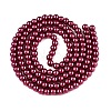 Baking Paint Pearlized Glass Pearl Round Bead Strands HY-Q003-4mm-14-2