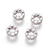 Brass Micro Pave Cubic Zirconia Beads X-ZIRC-F098-01-2