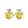 Faceted Transparent Glass Charms GLAA-T024-06L-2