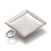 Non-Tarnish 304 Stainless Steel Pendant Cabochon Settings STAS-I176-07P-3