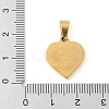 304 Stainless Steel Heart Pendants STAS-R162-01G-04-3