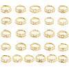 26Pcs 26 Style Initial Letter A~Z Clear Cubic Zirconia Adjustable Rings Set RJEW-Q781-17G-1