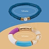 10Pcs 10 Style Handmade Polymer Clay Heishi Beaded Stretch Bracelets Set with Heart BJEW-SW00036-03-2
