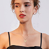 2 Sets 2 Styles Clear Cubic Zirconia Stud Earrings & Butterfly Pendant Necklaces Set SJEW-HY0001-01-3
