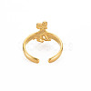 Ion Plating(IP) 304 Stainless Steel 12 Constellations/Zodiac Signs Open Cuff Ring for Women RJEW-S405-156G-3