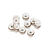 Rondelle Brass Rhinestone Spacer Beads FS-WG29681-63-1