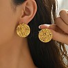 Textured 304 Stainless Steel Stud Earrings for Women SA-CBA0F84-02G-1