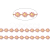 Ion Plating(IP) 304 Stainless Steel Daisy Flower Link Chains with Enamel AJEW-J035-03G-10-2