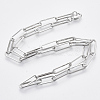 Brass Flat Oval Paperclip Chain Necklace Making MAK-S072-07A-P-2