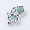 Natural Green Aventurine Kitten Pendants X-G-P352-B02-2