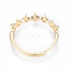 Brass Micro Clear Cubic Zirconia Adjustable Ring Settings KK-T062-238G-2