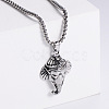 Retro Rock Punk Men's Elephant 304 Stainless Steel Pendant Necklaces TP5420-1-1