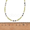Natural Peridot Faceted Round Beaded Necklaces NJEW-JN06430-01-4