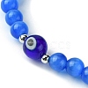 Cat Eye & Evil Eye Lampwork Beaded Stretch Bracelet BJEW-JB09803-4