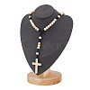 6Pcs Wood Cross Hanging Pendant Decorations HJEW-AR0001-13-4