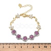 Brass Micro Pave Cubic Zirconia Link Chain Bracelets for Women BJEW-C156-04C-01GP-5