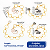 Cow with Sakura Alloy Enamel Pendant Knitting Row Counter Chains HJEW-AB00390-2