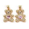 Brass Micro Pave Cubic Zirconia Pendants LS-KK-K258-24A-G-RS-1