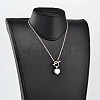 Non-Tarnish Valentine's Day Heart 304 Stainless Steel Lariat Necklaces X-NJEW-JN01484-3