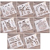 16 Sheets 16 Style PET Drawing Stencil DIY-SZ0003-80-4
