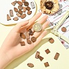 30Pcs 6 Styles Walnut Wood Pendants WOOD-YW0001-59-5