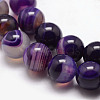 Natural Striped Agate/Banded Agate Bead Strands X-G-K166-13-8mm-04-3