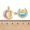 Brass Micro Pave Clear Cubic Zirconia Pendants KK-C045-13G-3