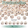 70Pcs 7 Styles Schima Wood Beads WOOD-ME0001-16-2