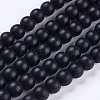 Synthetic Black Stone Bead Strands X-G-R345-6mm-38-1-1