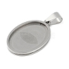 Non-Tarnish 201 Stainless Steel Pendant Cabochon Settings STAS-L279-012P-02-2