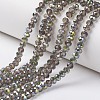 Electroplate Transparent Glass Beads Strands EGLA-A034-T6mm-S06-1
