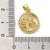 Zodiac Theme Brass Micro Pave Cubic Zirconia Pendants KK-M273-05J-G-3