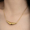 304 Stainless Steel Arc-shaped Pendant Necklaces for Women LS-NJEW-A049-01G-1