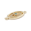 Rack Plating Brass Micro Pave Clear Cubic Zirconia Connector Charms KK-A175-03G-3