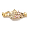 Brass Micro Pave Cubic Zirconia Fold Over Clasps KK-U037-28G-02-1